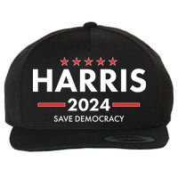 Kamala Harris 2024 Save Democracy Wool Snapback Cap