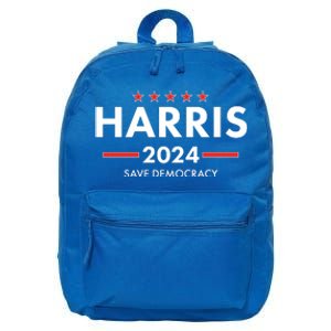 Kamala Harris 2024 Save Democracy 16 in Basic Backpack