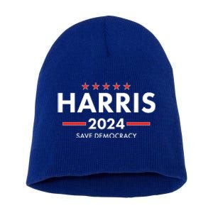 Kamala Harris 2024 Save Democracy Short Acrylic Beanie