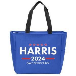 Kamala Harris 2024 Save Democracy Zip Tote Bag