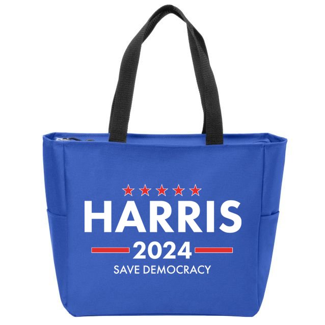Kamala Harris 2024 Save Democracy Zip Tote Bag