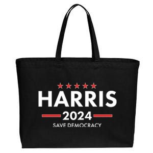 Kamala Harris 2024 Save Democracy Cotton Canvas Jumbo Tote