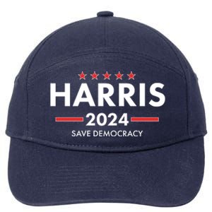 Kamala Harris 2024 Save Democracy 7-Panel Snapback Hat