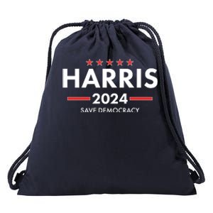 Kamala Harris 2024 Save Democracy Drawstring Bag