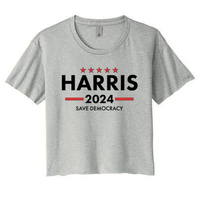 Kamala Harris 2024 Save Democracy Women's Crop Top Tee