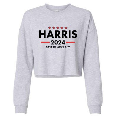 Kamala Harris 2024 Save Democracy Cropped Pullover Crew