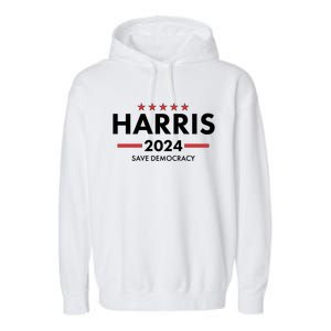 Kamala Harris 2024 Save Democracy Garment-Dyed Fleece Hoodie