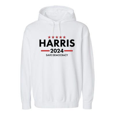 Kamala Harris 2024 Save Democracy Garment-Dyed Fleece Hoodie