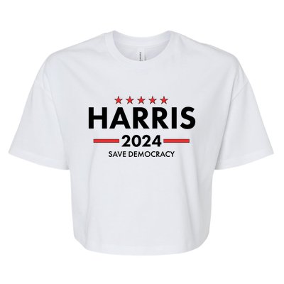 Kamala Harris 2024 Save Democracy Bella+Canvas Jersey Crop Tee