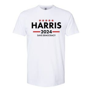 Kamala Harris 2024 Save Democracy Softstyle CVC T-Shirt