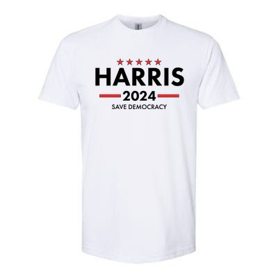 Kamala Harris 2024 Save Democracy Softstyle CVC T-Shirt