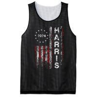 Kamala Harris 2024 For President Campaign Us Flag Vintage Mesh Reversible Basketball Jersey Tank