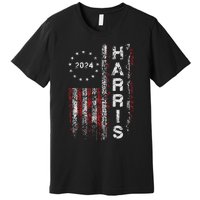 Kamala Harris 2024 For President Campaign Us Flag Vintage Premium T-Shirt