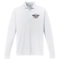 Kamala Harris 2024 For President Harris Walz 2024 Antitrump Performance Long Sleeve Polo