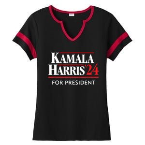 Kamala Harris 24 For President 2024 Ladies Halftime Notch Neck Tee