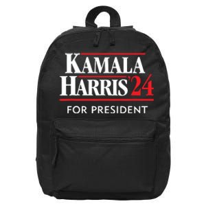 Kamala Harris 24 For President 2024 16 in Basic Backpack