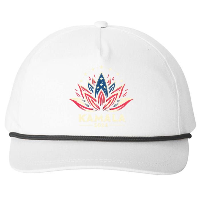 Kamala Harris 2024 Presidential Campaign American Lotus Snapback Five-Panel Rope Hat