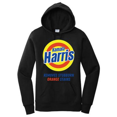 Kamala Harris 2024 Removes Stubborn Orange Stains Funny Vote Women's Pullover Hoodie