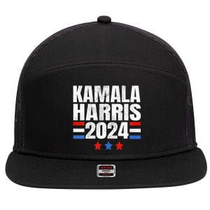 Kamala Harris 2024 For President Campaign 7 Panel Mesh Trucker Snapback Hat