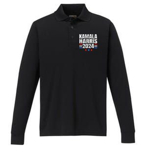 Kamala Harris 2024 For President Campaign Performance Long Sleeve Polo