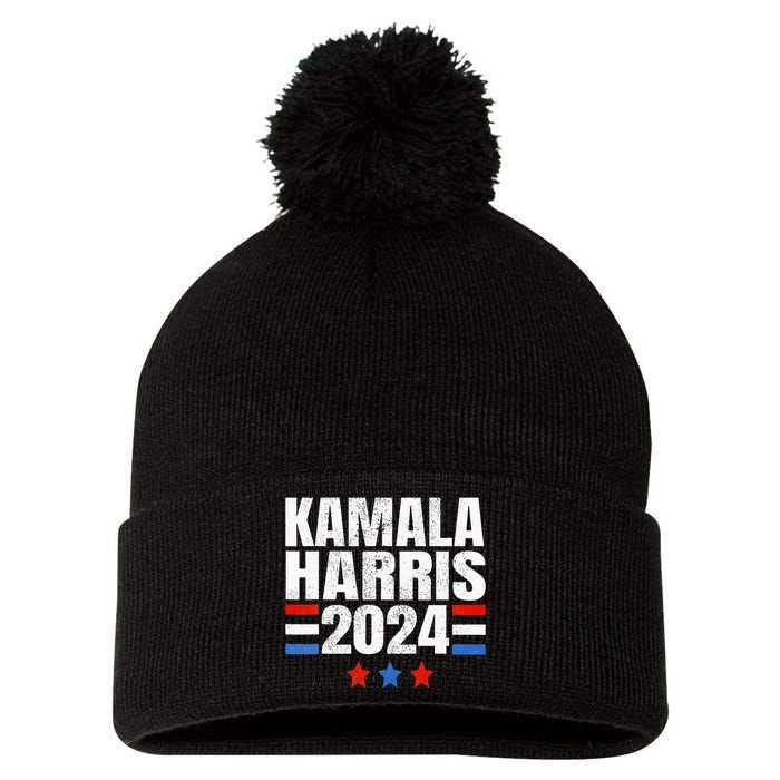 Kamala Harris 2024 For President Campaign Pom Pom 12in Knit Beanie