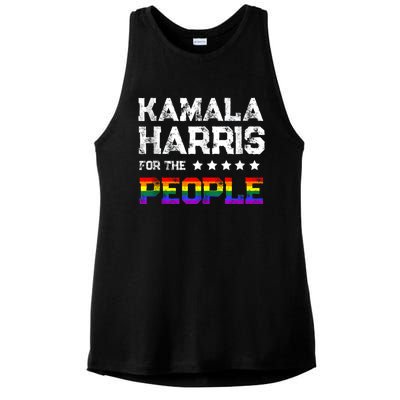 Kamala Harris 2024 For The People Lgbt Flag Equality Ladies PosiCharge Tri-Blend Wicking Tank