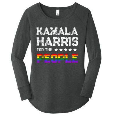 Kamala Harris 2024 For The People Lgbt Flag Equality Women's Perfect Tri Tunic Long Sleeve Shirt