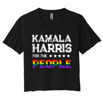 Kamala Harris 2024 For The People Lgbt Flag Equality Women's Crop Top Tee