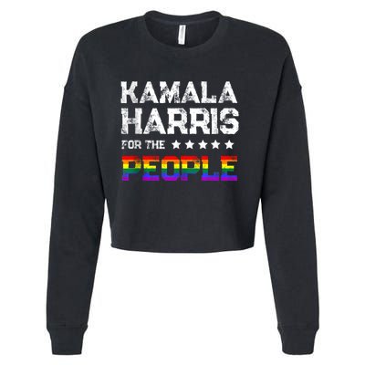 Kamala Harris 2024 For The People Lgbt Flag Equality Cropped Pullover Crew