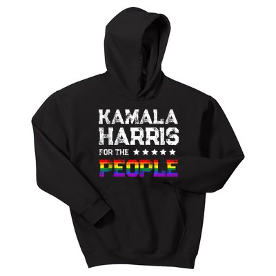 Kamala Harris 2024 For The People Lgbt Flag Equality Kids Hoodie