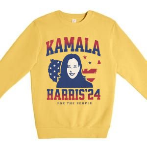 Kamala Harris 24 For The People Kalama Harris For President Gift Premium Crewneck Sweatshirt