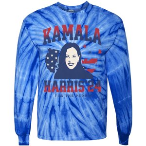 Kamala Harris 24 For The People Kalama Harris For President Gift Tie-Dye Long Sleeve Shirt