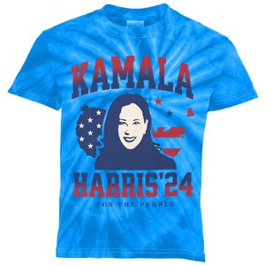 Kamala Harris 24 For The People Kalama Harris For President Gift Kids Tie-Dye T-Shirt