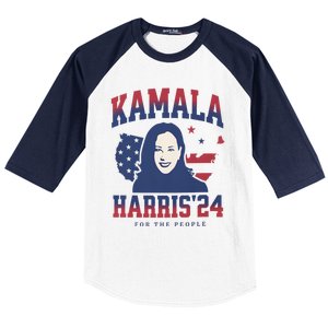 Kamala Harris 24 For The People Kalama Harris For President Gift Baseball Sleeve Shirt