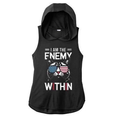 Kamala Harris 2024 I Am The Enemy Within Funny Ladies PosiCharge Tri-Blend Wicking Draft Hoodie Tank