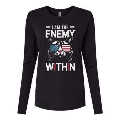 Kamala Harris 2024 I Am The Enemy Within Funny Womens Cotton Relaxed Long Sleeve T-Shirt