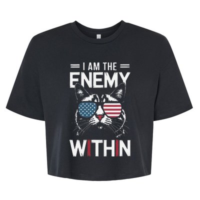 Kamala Harris 2024 I Am The Enemy Within Funny Bella+Canvas Jersey Crop Tee