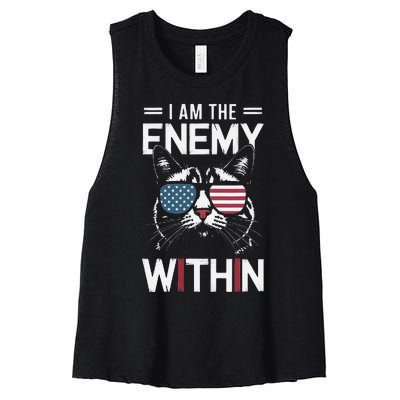 Kamala Harris 2024 I Am The Enemy Within Funny Women's Racerback Cropped Tank