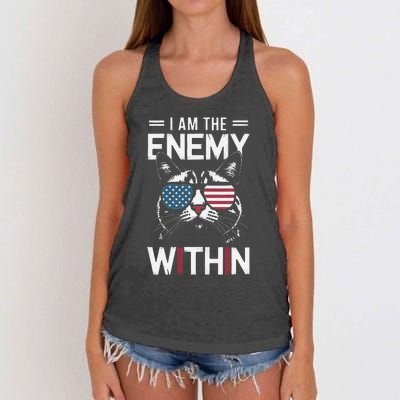 Kamala Harris 2024 I Am The Enemy Within Funny Women's Knotted Racerback Tank