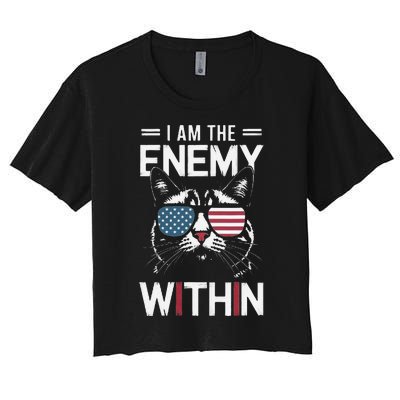 Kamala Harris 2024 I Am The Enemy Within Funny Women's Crop Top Tee