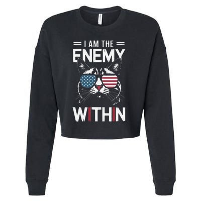 Kamala Harris 2024 I Am The Enemy Within Funny Cropped Pullover Crew