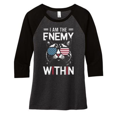 Kamala Harris 2024 I Am The Enemy Within Funny Women's Tri-Blend 3/4-Sleeve Raglan Shirt