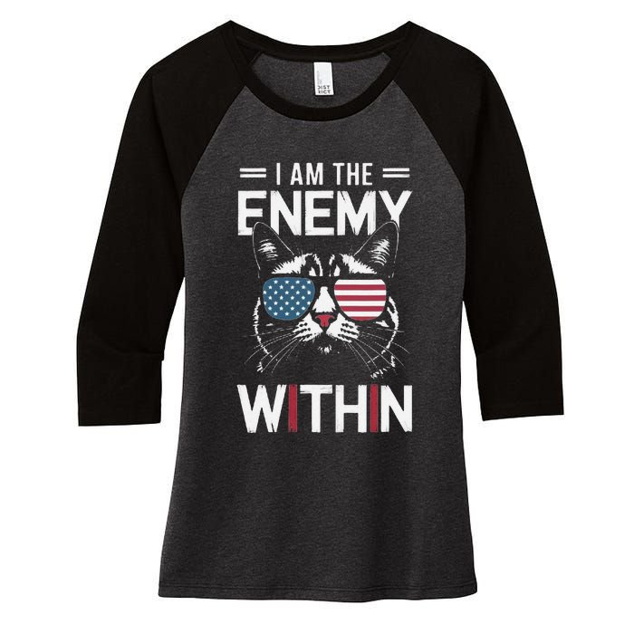 Kamala Harris 2024 I Am The Enemy Within Funny Women's Tri-Blend 3/4-Sleeve Raglan Shirt