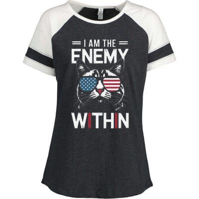 Kamala Harris 2024 I Am The Enemy Within Funny Enza Ladies Jersey Colorblock Tee