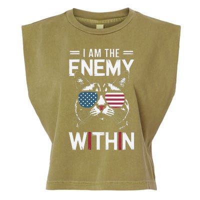 Kamala Harris 2024 I Am The Enemy Within Funny Garment-Dyed Women's Muscle Tee