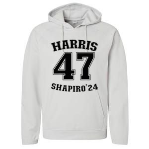 Kamala Harrisshapiro 24 Supporter 47 Performance Fleece Hoodie