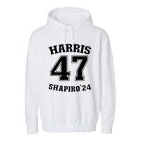 Kamala Harrisshapiro 24 Supporter 47 Garment-Dyed Fleece Hoodie