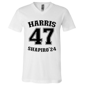 Kamala Harrisshapiro 24 Supporter 47 V-Neck T-Shirt