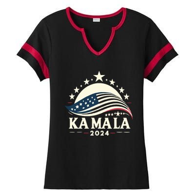 Kamala Harris 2024 President Campaign White Dudes Wilz Wiltz Ladies Halftime Notch Neck Tee