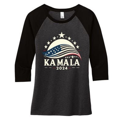 Kamala Harris 2024 President Campaign White Dudes Wilz Wiltz Women's Tri-Blend 3/4-Sleeve Raglan Shirt